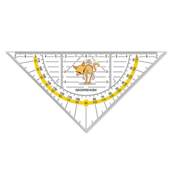 Winkelmesser. PET-Material 1 mm. Größe 160 x 80 mm. 4c-Digitaldruck