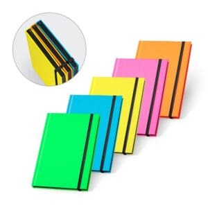 A5-Notizbuch WATTERS. aus fluoreszierendem PU mit linierten Seiten