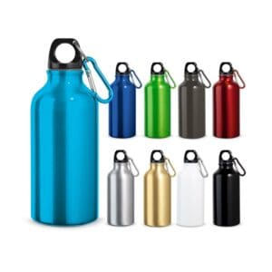 Aluminium-Sportflasche LANDSCAPE S. mit Karabiner 400 ml