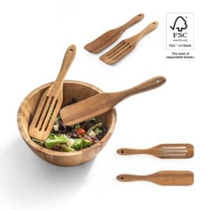 BATALI. Set aus zwei Besteckteilen aus Akazienholz