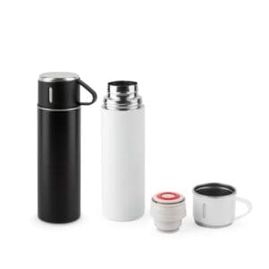 COMANECI. Doppelwandige Edelstahlflasche (90% recycelt) mit matter Oberfläche 490 ml