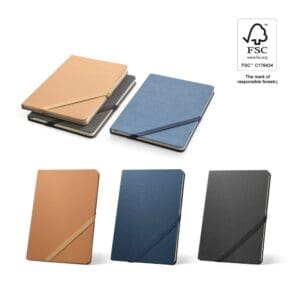HUXLEY. A5-Notizblock aus wasserfestem Papier mit linierten Seiten aus FSC™-zertifiziertem Material und anderen kontrollierten Materialien
