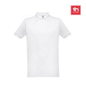 Herren-Poloshirt. THC BERLIN WH. Kurzärmeliges Farbe Weiß