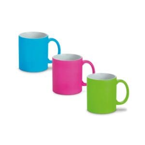 Keramikbecher LYNCH. 350 ml mit neonfarbener Oberfläche