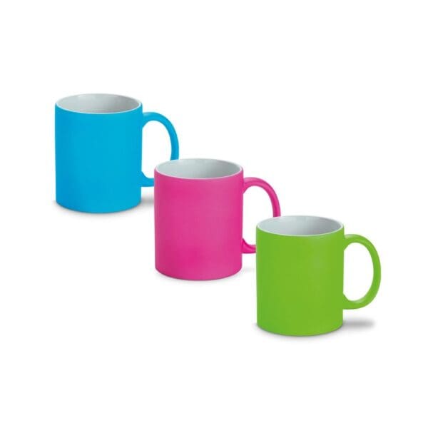 Keramikbecher LYNCH. 350 ml mit neonfarbener Oberfläche