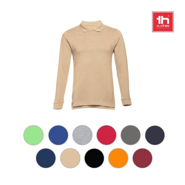 Langarm-Poloshirt THC BERN 3XL. Herren