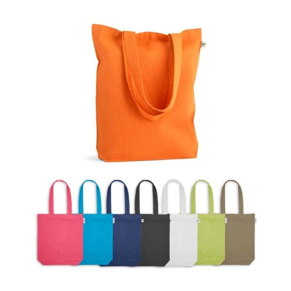 MERIDA. Tragetasche (220 g/ m²) aus Baumwolle (50%), recycelter Baumwolle (30%) und polyester (20% rPET)