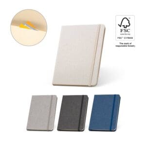 Notizbuch BOYD. A5 aus recyceltem Polyester (100% rPET) mit linierten Blättern