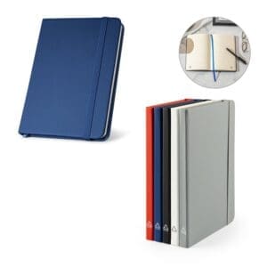 Notizbuch CAMPUS. A5 mit festem Einband aus PU (35% recycelt) mit linierten Seiten aus 100 % recyceltem