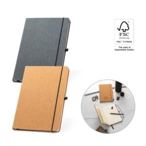 Notizbuch MATISSE. A5 mit festem Einband aus Leder (70% recylceltem) mit linierten Blättern