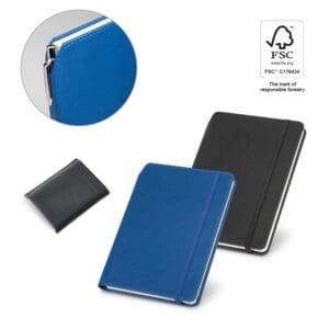 Notizbuch MORIAH. A5 aus PU mit linierten Blättern, aus FSC™-zertifiziertem Material und anderen kontrollierten Materialien hergestellt