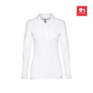 Poloshirt THC BERN WOMEN WH. Langärmeliges für Damen aus kardierter Baumwolle