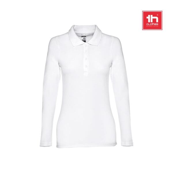 Poloshirt THC BERN WOMEN WH. Langärmeliges für Damen aus kardierter Baumwolle
