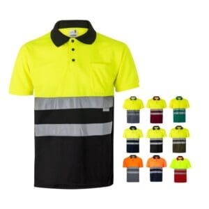Poloshirt VL CUPID LARGE. Zweifarbiges im Bird-Eye-Design (160g/m²) mit kurzen Ärmeln, aus Polyester (100%)