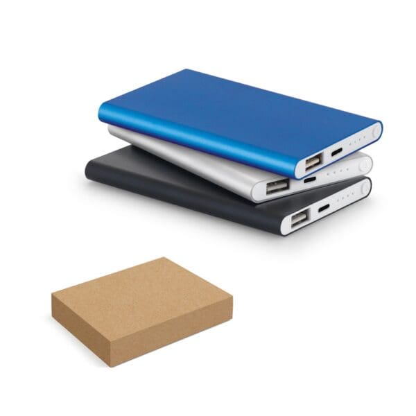 Powerbank MARCET. Slim 4'000 mAh aus Recyceltes Aluminium (100% rAL) und Recyceltes ABS (100% rABS)