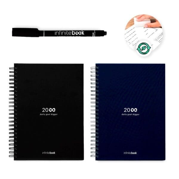 STARTER KIT INFINITE PLANNER A5. Set bestehend aus einem "Infinity Tagebuch", Reinigungsset, Marker und Markerhalter