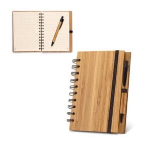 Spiralnotizbuch DICKENS A5. A5 aus Bambus mit 100% Recyclingpapier