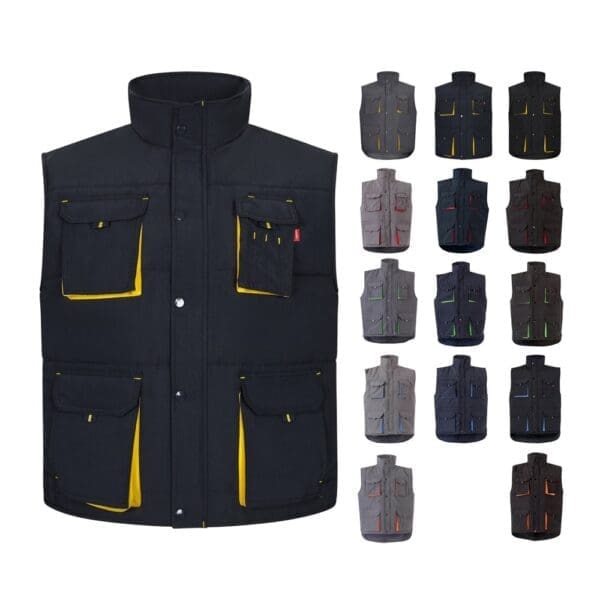 Steppweste, VL NERGAL. zweifarbig, mit mehreren Taschen (120g/m²), aus Polyester (100%)