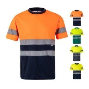 T-Shirt VL BRAHMA. Zweifarbiges technisch mit Bird-Eye-Design (140 g/m²), aus Polyester (100%)