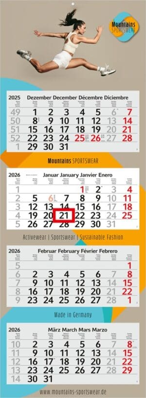 4-Monatskalender Profil 4 Bestseller (Mehrblock)