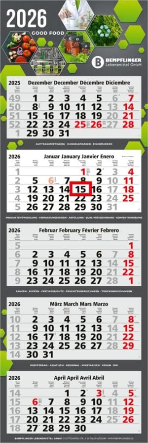 5-Monatskalender Penta Light 5 Bestseller (Mehrblock)