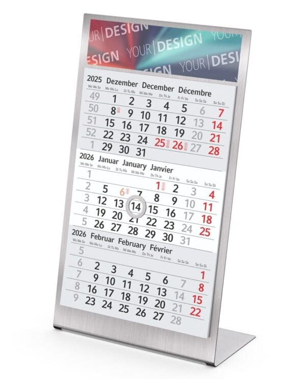 Tischkalender Desktop 3 Steel Bestseller