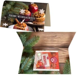 Beuteltee Bratapfel, 2,25g, Werbekarte A6 gefaltet