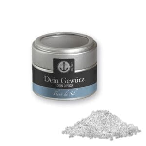 Fleur de Sel, ca. 50g, Metalldose Mini mit Sichtfenster silber