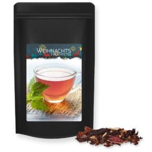 Früchtetee, Weihnachts ca. 55g, Standbeutel Midi schwarz