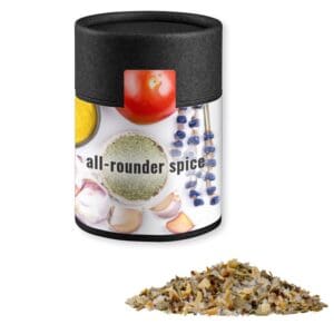 Gewürzmischung Alleskönner, ca. 75g, Kraftpapierdose Midi schwarz