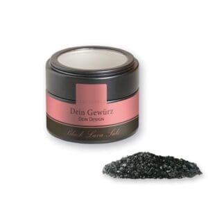 Gewürzmischung Black Lava Salz, ca. 110g, Metalldose Mini mit Sichtfenster schwarz