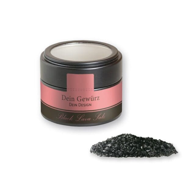 Gewürzmischung Black Lava Salz, ca. 110g, Metalldose Mini mit Sichtfenster schwarz