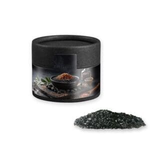 Gewürzmischung Black Lava Salz, ca. 75g, Kraftpapierdose Mini schwarz