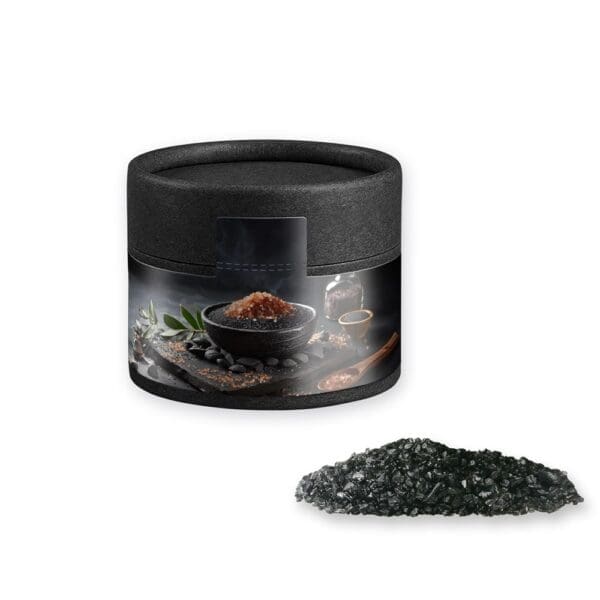 Gewürzmischung Black Lava Salz, ca. 75g, Kraftpapierdose Mini schwarz