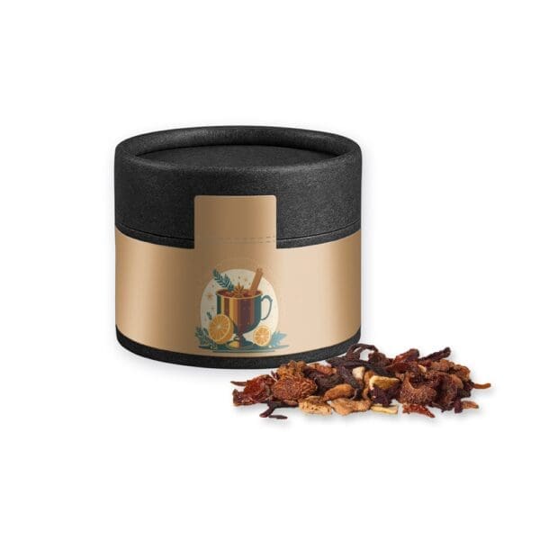 Glühweingewürz fein, ca. 25g, Kraftpapierdose Mini schwarz