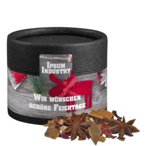 Glühweingewürz grob, ca. 20g, Kraftpapierdose Mini schwarz
