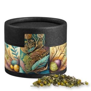 Kräutertee Kräuterfantasie, ca. 9g, Kraftpapierdose Mini schwarz