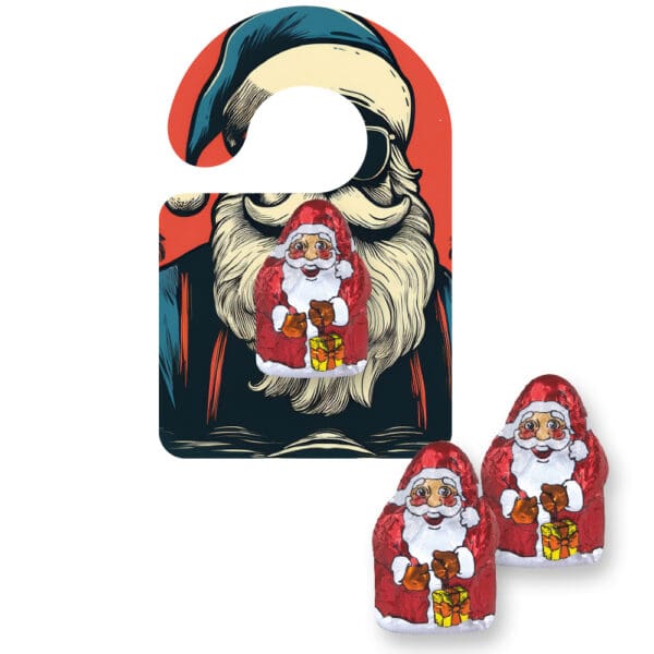 Mini Schoko-Weihnachtsmänner, ca. 7g, Flyer Mini Hänger