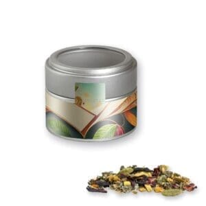 Relax-Tee, Ayurveda ca. 35g, Metalldose Mini mit Sichtfenster silber
