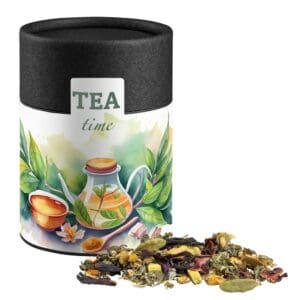 Relax-Tee, Ayurveda ca. 50g, Kraftpapierdose Midi schwarz