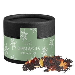 Schwarztee, Weihnachts ca. 25g, Kraftpapierdose Mini schwarz