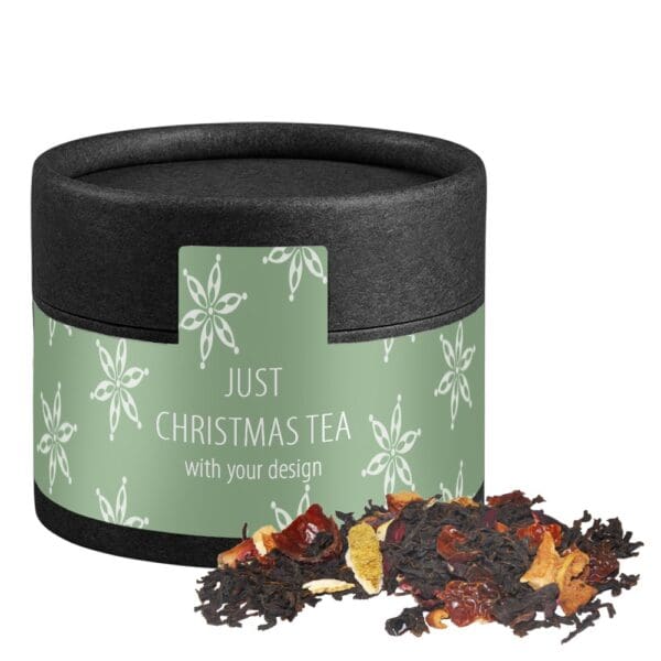 Schwarztee, Weihnachts ca. 25g, Kraftpapierdose Mini schwarz