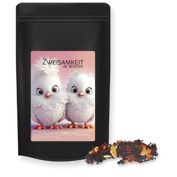 Schwarztee, Weihnachts ca. 55g, Standbeutel Midi schwarz