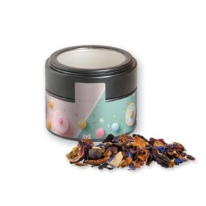 Tee, Christkindl ca. 30g, Metalldose Mini mit Sichtfenster schwarz