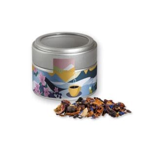 Tee, Christkindl ca. 30g, Metalldose Mini mit Sichtfenster silber