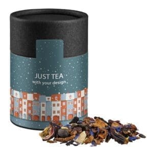 Tee, Christkindl ca. 50g, Kraftpapierdose Midi schwarz