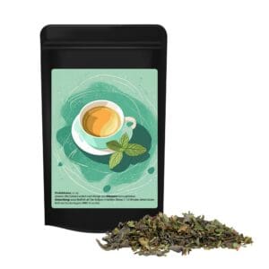 Tee Grüner mit Minze, ca. 12g, Standbeutel Mini schwarz