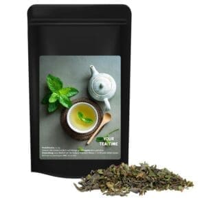 Tee Grüner mit Minze, ca. 30g, Standbeutel Midi schwarz