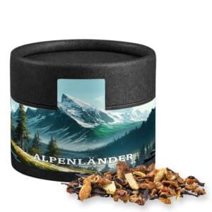 Tee, Omas Bratäpfelchen ca. 25g, Kraftpapierdose Mini schwarz