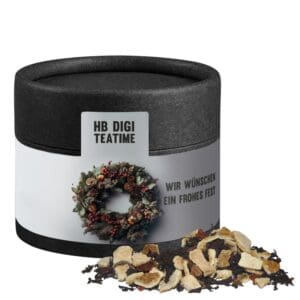 Tee, Wintertage ca. 30g, Kraftpapierdose Mini schwarz